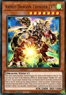 Yugioh! Armed Dragon Thunder LV7 - BLVO-EN002 - Ultra Rare - 1st Edition Near Mi - Image 1