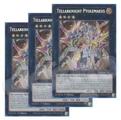 Yugioh - Tellarknight Ptolemaeus x 3 - 1st Edition Secret Rare NM - Free Holo - Image 1