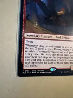 MTG Dragonhawk, Fate’s Tempest BLB 0132 M NM Regular - Image 3