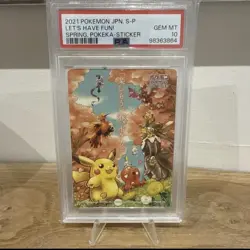 PSA 10 Gem Mint Pokemon Let's Have Fun! Spring, Pokeka Sticker Pikachu - Image 1