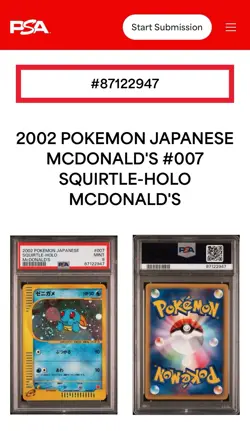 *SWIRL* 2002 POKEMON JAPANESE MCDONALD'S #007 SQUIRTLE HOLO PSA 9 - Image 3