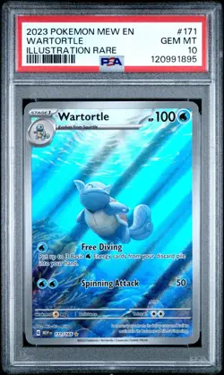 2023 POKEMON MEW EN-151 ILLUSTRATION RARE #171 WARTORTLE PSA 10 - Image 1