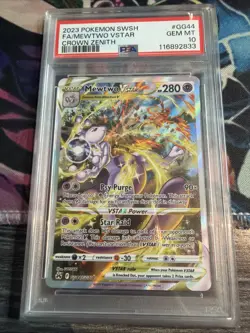 Pokemon Mewtwo VSTAR GG44/GG70 Crown Zenith Galarian Gallery GEM MINT PSA 10 - Image 1
