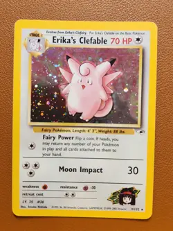 Erika's Clefable Gym Heroes 3/132 Holo Unlimited Holo Rare NM / LP Pokemon TCG - Image 1