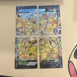 2021 Pokemon Japanese 25th Anniversary Collection Pikachu V-Union 4-Pc - Image 1