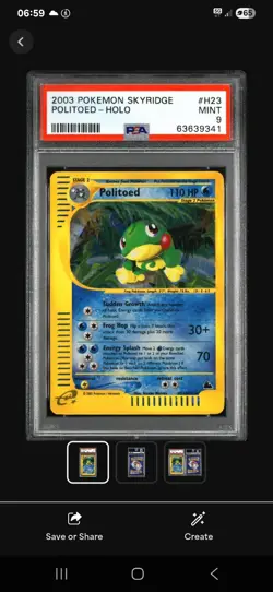 Pokemon TCG Politoed Skyridge H23 Holo with swirl Holo Rare - Image 1