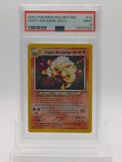 Pokemon Neo Destiny Light Arcanine Holo 12/105 PSA Mint 9 - Image 1