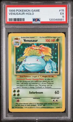 Pokemon TCG Venasaur PSA 5 - Holo (English) Base Set - Image 1