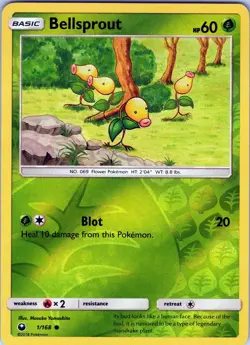 Bellsprout 1/168 Common - Pokemon TCG SM: Celestial Storm - Reverse Holo (NM) - Image 1
