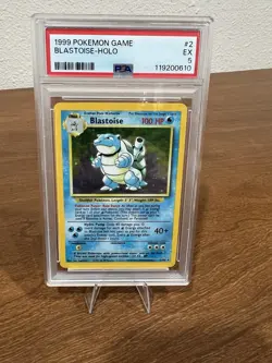 Pokemon TCG Blastoise Base Set #2 Holo. PSA 5 - Image 1