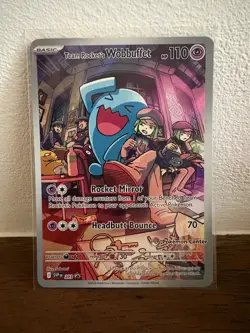 Pokemon TCG Team Rocket's Wobbuffet SVP203 Pokemon Center Stamped Promo - Image 1