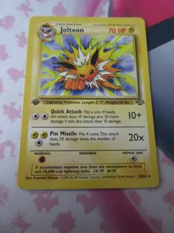 💥 Jolteon 1st Edition Rare Non Holo Pokemon Vintage 1999 Jungle Set 20/64 WOTC - Image 1