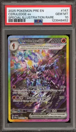 Pokemon Ceruledge ex Prismatic Evolutions Special Illustration Rare #147 PSA 10 - Image 1