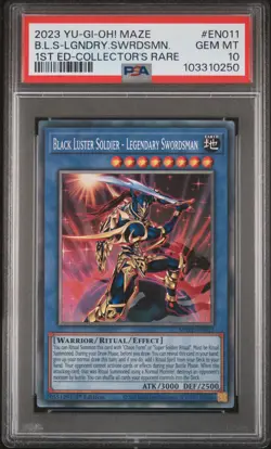 2023 YU-GI-OH! MAZE OF MEMORIES BLACK LUSTER SOLDIER-LEGENDARY SWORDSMAN PSA 10 - Image 1