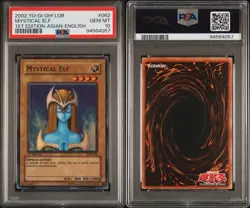 PSA10 2002 YU-GI-OH! LOB-062 MYSTICAL ELF 1ST EDITION-ASIAN-ENGLISH SUPER RARE - Image 4