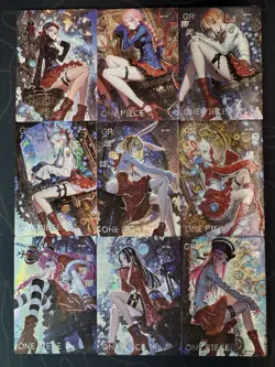 One Piece 9 Collectible Character Anime Cards CCG Xmas Festive Robin Uta Perona - Image 1
