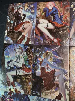 One Piece 9 Collectible Character Anime Cards CCG Xmas Festive Robin Uta Perona - Image 2