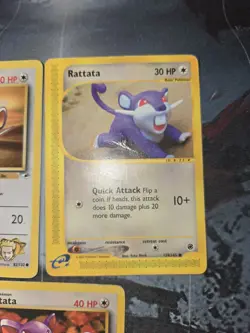 Rattata 3 Card Lot Gym Heroes, Expedition, Team Rocket Pokemon HP/DAM - Image 3