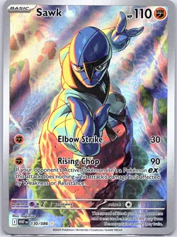 Sawk 130/086 SV: White Flare - Pokemon Card - NM - Image 1