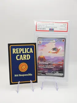 *REPLICA* 2023 Pokemon 151 Charizard Ex 199/165 SIR PSA 10 OBSIDIAN FLAMES OBO - Image 1