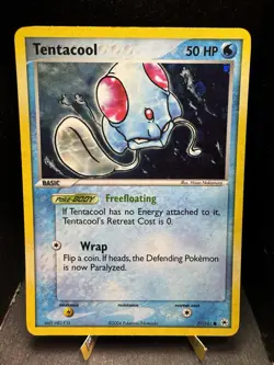 Pokemon TCG EX Hidden Legends Tentacool 77/101 Reverse Holo Common LP/NM! - Image 1