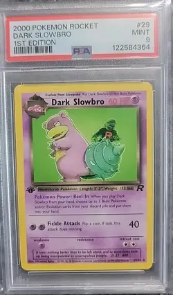PSA 9 Dark Slowbro - 29/82 - 2000 Pokemon Rocket 1st Edition Rare Mint WOTC - Image 1