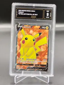 🍀Pokemon GMA 9 broken case Pikachu V 157/172 Brilliant ENGLISH bgs psa graad🍀 - Image 1