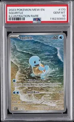 2023 POKEMON MEW EN-151 ILLUSTRATION RARE #170 SQUIRTLE PSA 10 - Image 1
