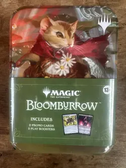 Magic The Gathering Bloomburrow Tin (2 Promo Cards, 5 Play Booster Packs) Mouse - Image 1
