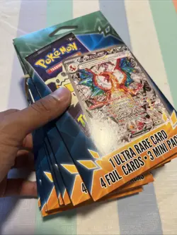 Pokemon 3 Mini Packs 1 Ultra Rare 4 Foil Cards Free Shipping Factory Sealed - Image 3