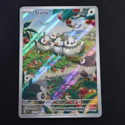 Starly 221/198 AR Scarlet & Violet Illustration Rare NM 2023 Pokemon TCG Card - Image 1