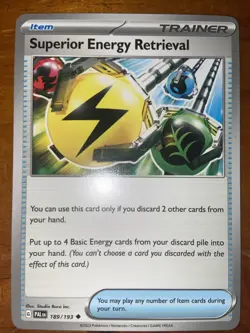 Pokemon Superior Energy Retrieval Item Trainer Card Paldea Evolved 189/193 2023 - Image 1