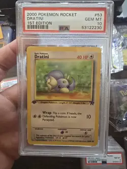 PSA 10 Dratini 1st Edition Team Rocket 2000 Pokemon Card WOTC - Image 1