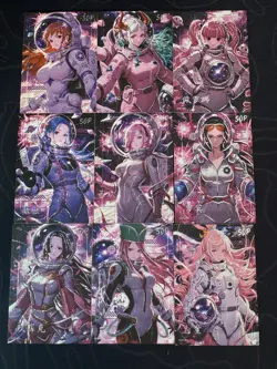 One Piece 9 Collectible Character Anime Astronaut Waifu Cards Unique Full Art - Image 1