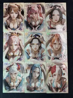 One Piece 9 Collectible Character Anime Sexy Bikini Waifu Cards CCG Boa Nami - Image 1
