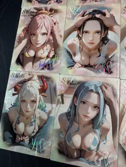 One Piece 9 Collectible Character Anime Sexy Bikini Waifu Cards CCG Boa Nami - Image 5
