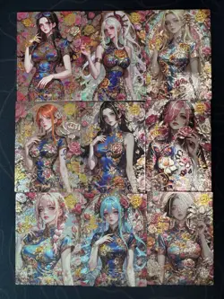 One Piece 9 Collectible Character Anime Qipao Ultra Premium Waifu Cards CCG - Image 1