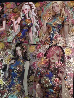 One Piece 9 Collectible Character Anime Qipao Ultra Premium Waifu Cards CCG - Image 3