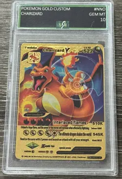 🔥 CHARIZARD POKEMON CUSTOM GOLD FOIL CARD EJE GEM MINT 10 - Image 1