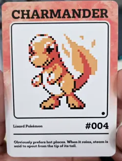 Charmander Pixel Art Pokemon 151 Custom Card - Image 1
