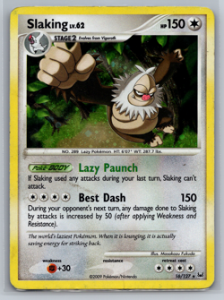Slaking 16/127 Platinum Holo Rare Pokemon Card TCG MP - Image 1