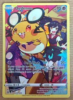 Pokemon TCG Dedenne TG07/TG30 Brilliant Stars Trainer Gallery Ultra Rare Card - Image 1