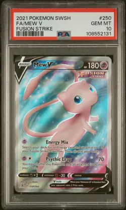 2021 POKEMON SWORD & SHIELD FUSION STRIKE #250 FULL ART/MEW V PSA 10 - Image 1
