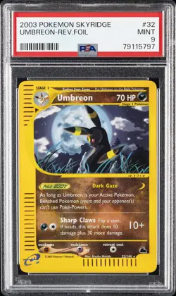 2003 POKEMON SKYRIDGE #32 UMBREON-REVERSE FOIL PSA 9 - Image 1