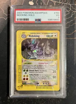 Pokemon Nidoking Aquapolis Crystal Holo Secret Rare #150 PSA 3 - Image 1