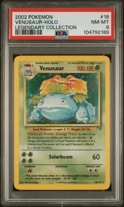 2002 POKEMON LEGENDARY COLLECTION #18 VENUSAUR-HOLO PSA 8 - Image 1