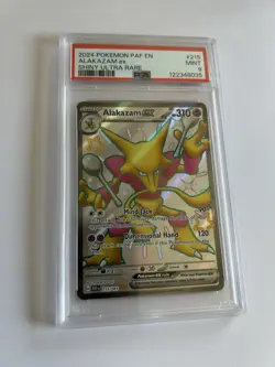 Alakazam ex #215 PSA 9 MINT - SV Paldean Fates Pokemon TCG Full Art Rare - Image 1