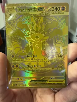 Mega Lucario EX 188/132 Hyper Rare Gold Mega Evolutions (English) NM Pokemon TCG - Image 1