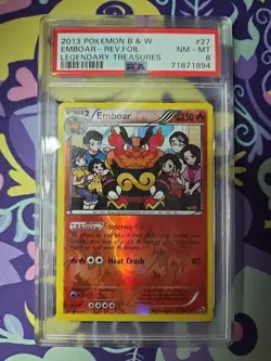 Pokemon TCG Black & White Legendary Treasures Reverse Holo Emboar 27 PSA 8 POP 2 - Image 1