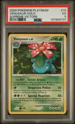2009 POKEMON PLATINUM SUPREME VICTORS #13 VENUSAUR-HOLO PSA 5 - Image 1